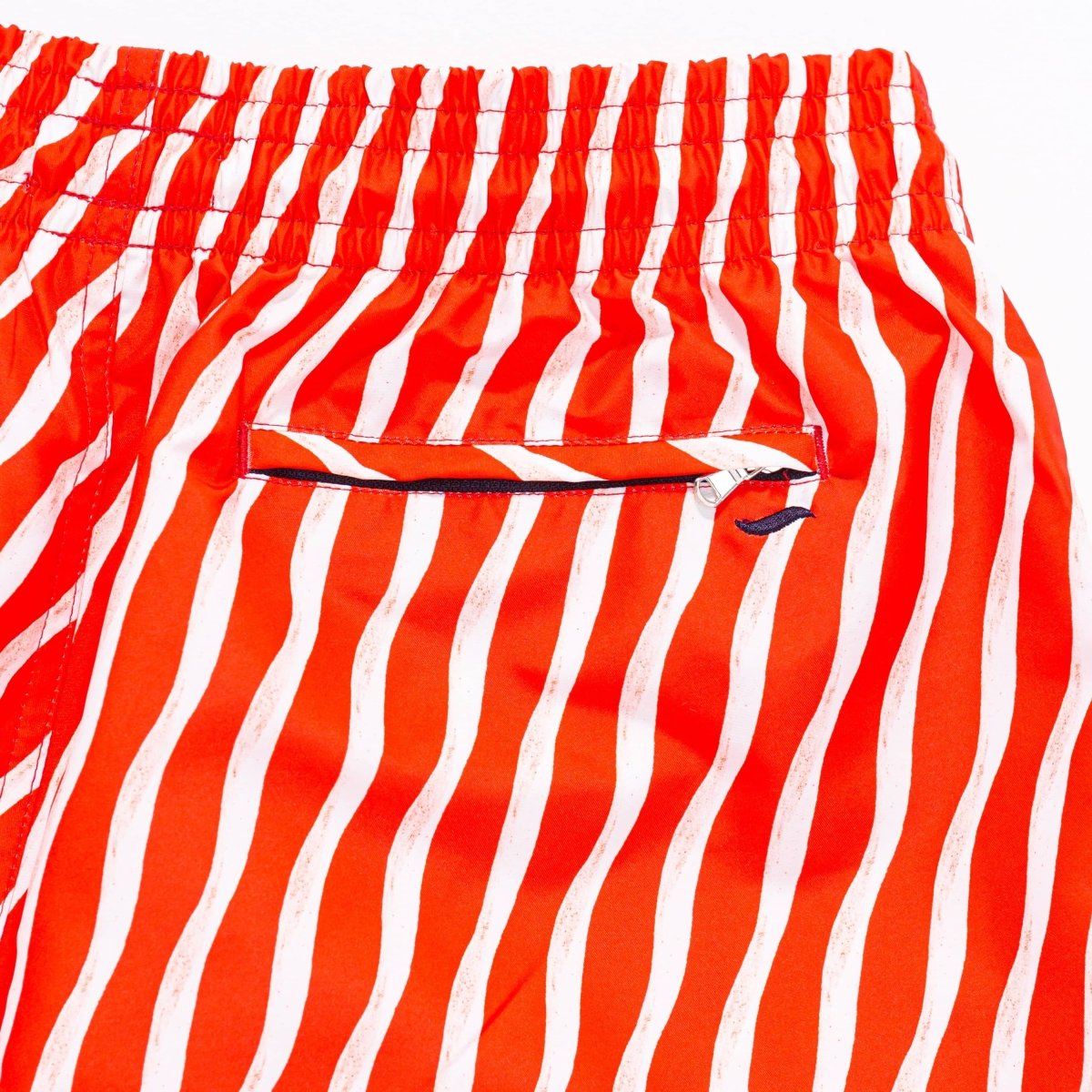 Short de bain - Ondulations rouge