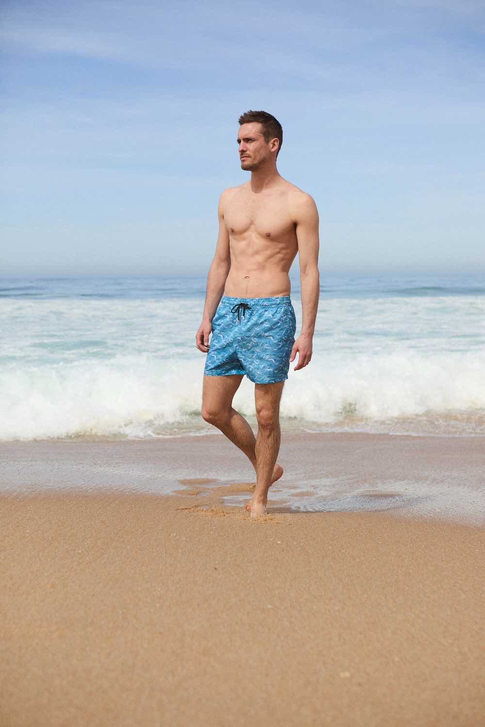 short de bain homme algues bleu