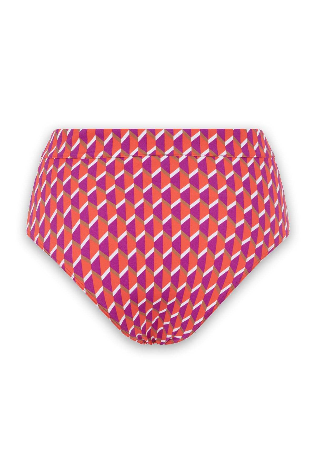 Culotte haute imprimée Zellige rose et orange 