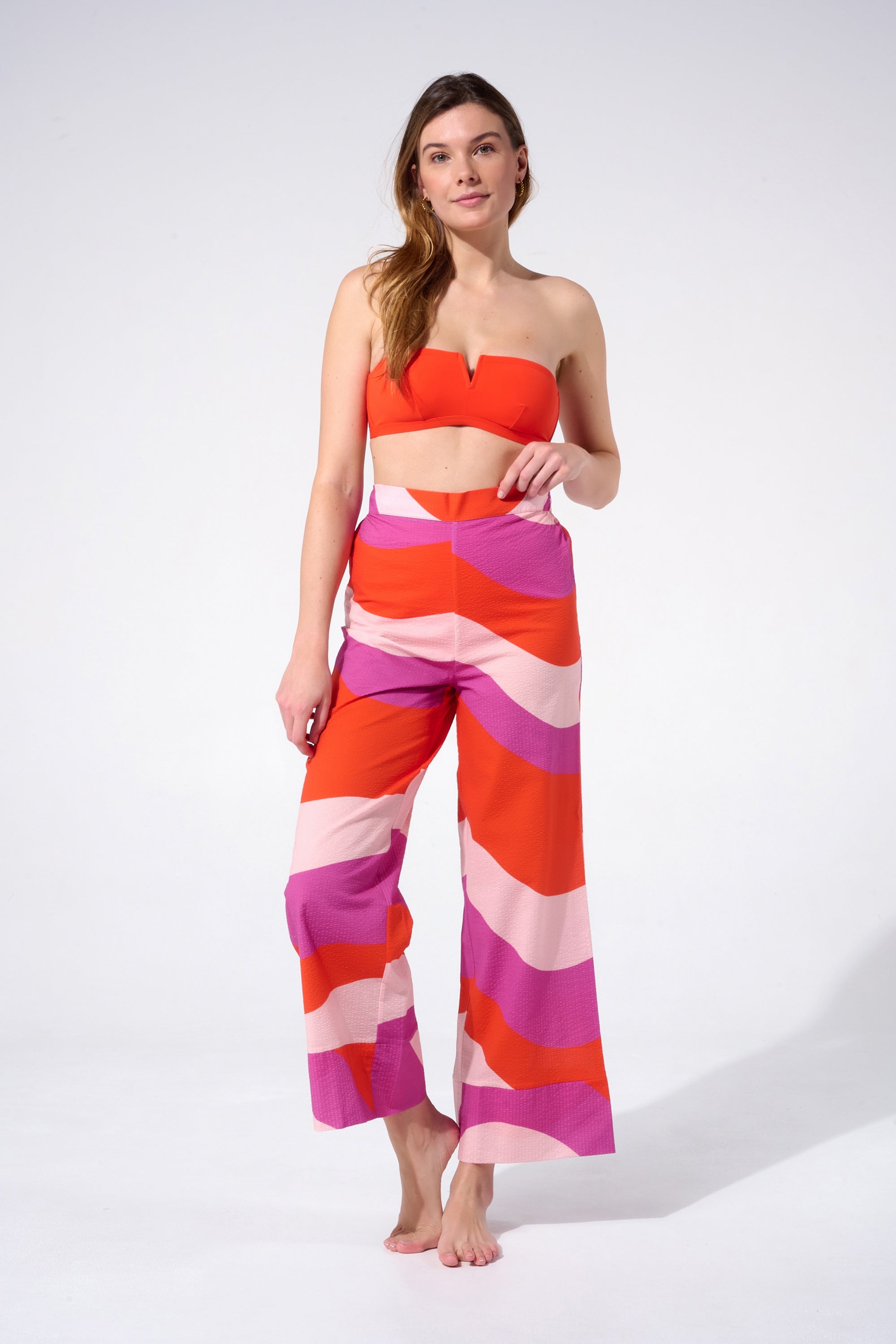 Pantalon mondello femme rose 